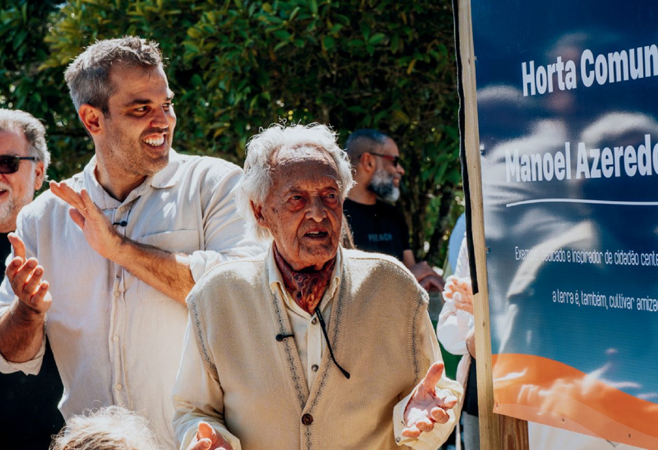 Inauguração da horta, com o Sr. Manoel Saraiva